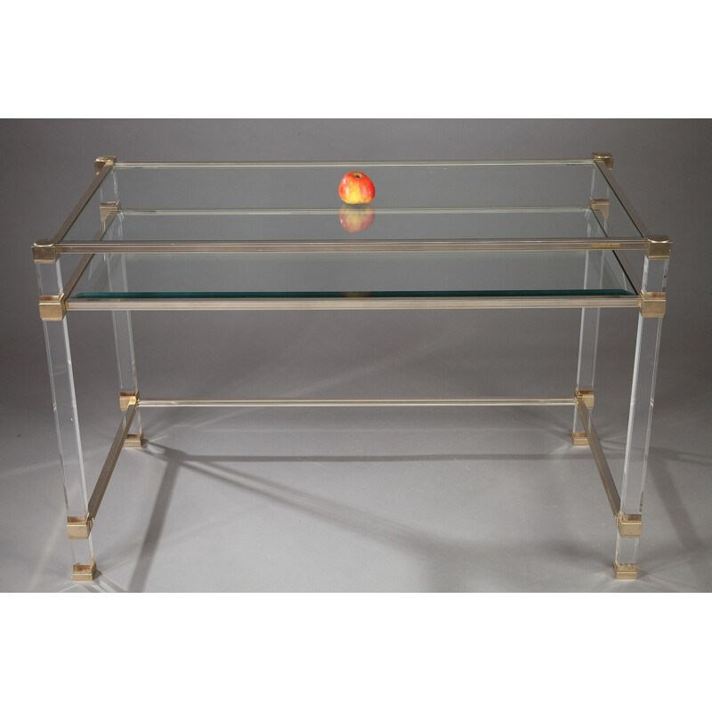 Mid-century plexiglas and metal desk, Pierre Vandel - 1970s