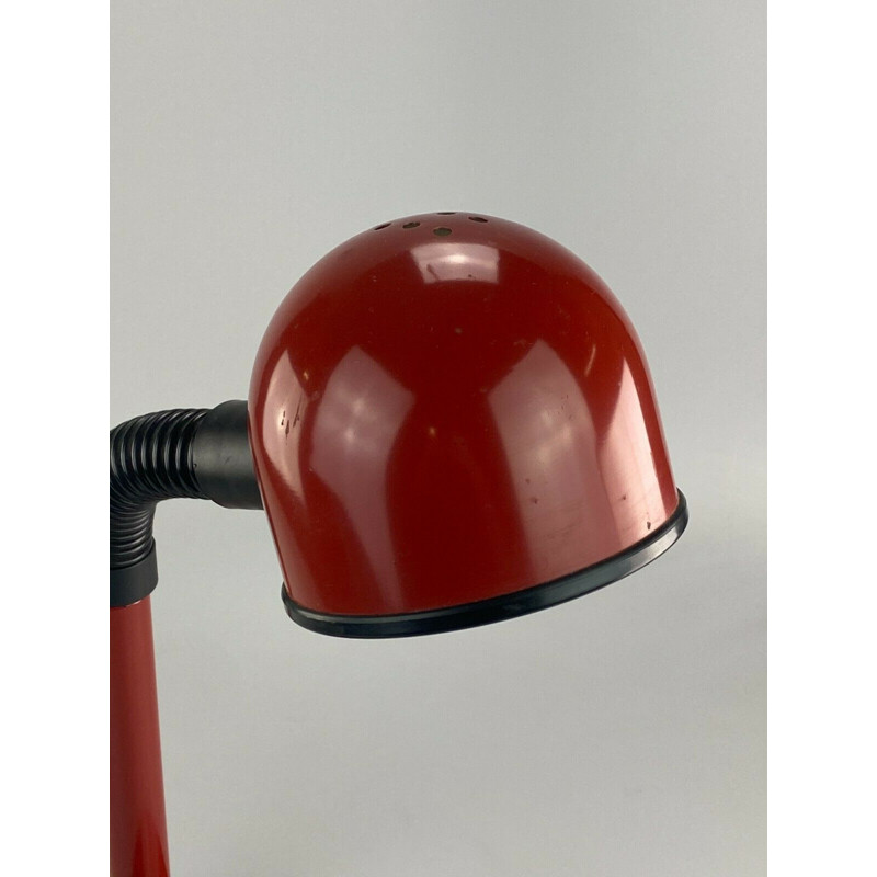 Lampe de table vintage rouge sphérique, 1960