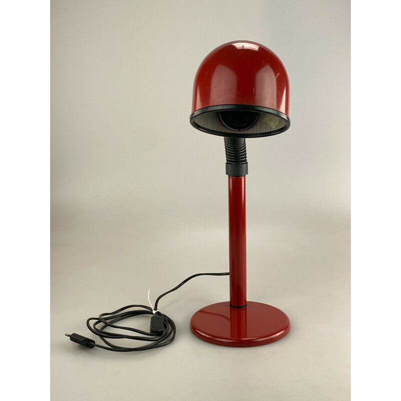 Lampe de table vintage rouge sphérique, 1960