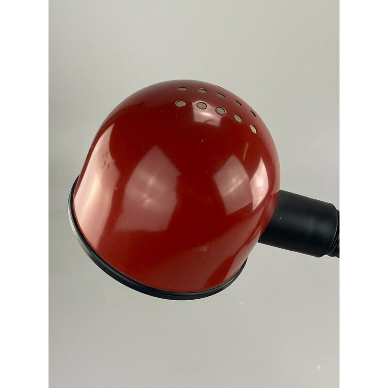 Spherical red vintage table lamp, 1960