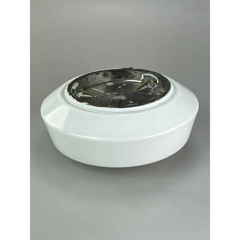 Vintage frosted glass ceiling light by Rzb, 1950