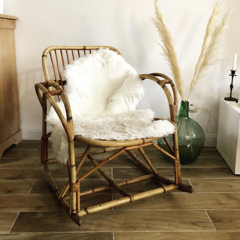 Vintage rattan rocking chair