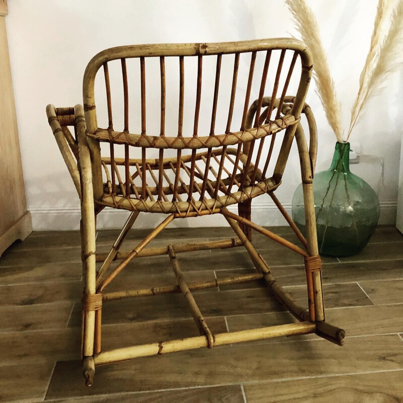 Cadeira de baloiço Vintage rattan