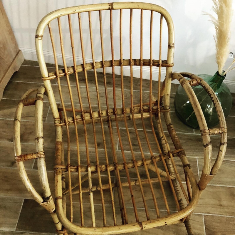 Cadeira de baloiço Vintage rattan