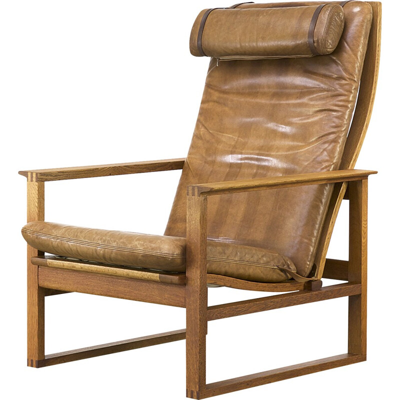 Fredericia Stolefabrik armchair in leather, Borge MOGENSEN - 1970s