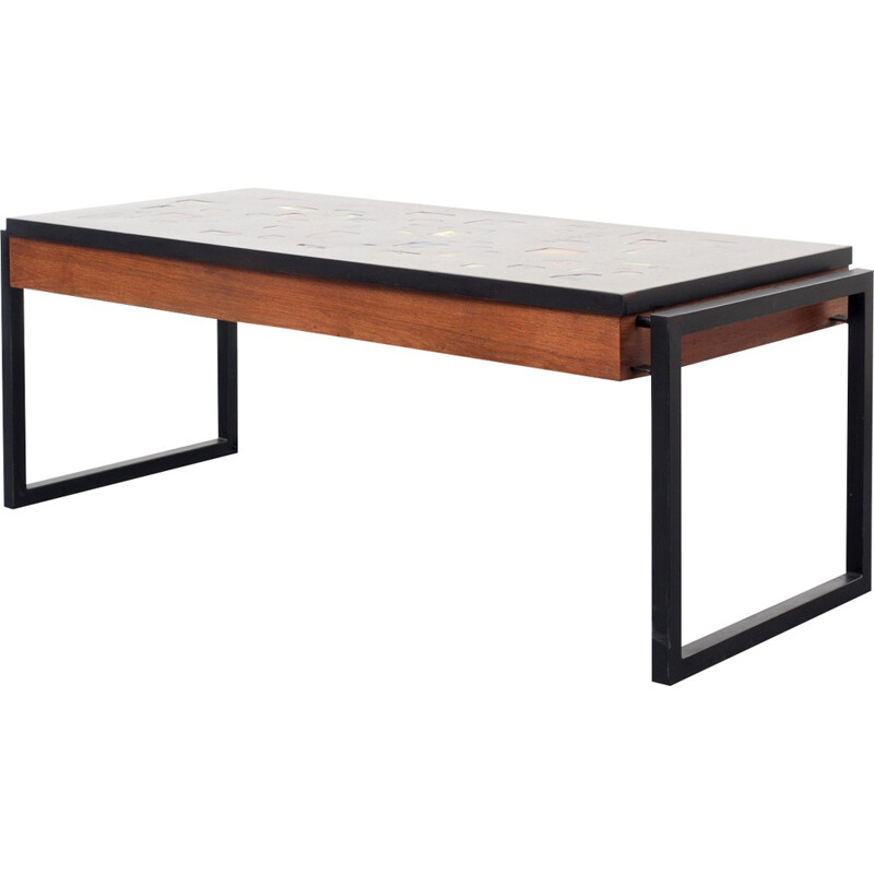 Table basse avec plateau ajouré rétro-éclairé - 1960