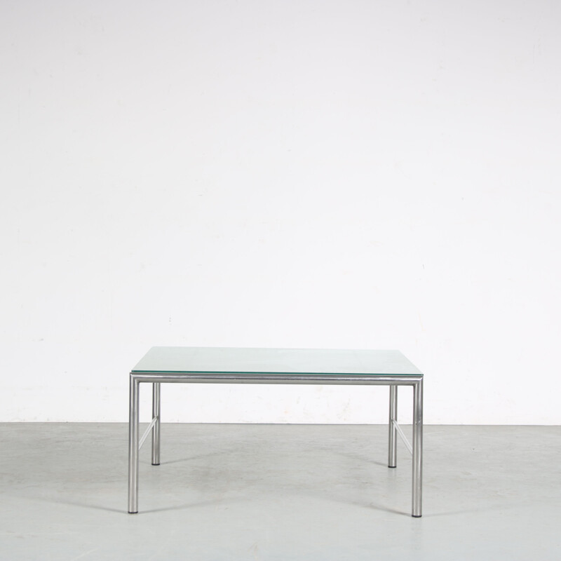 Vintage metal and glass coffee table by Martin Visser for 't Spectrum, Netherlands 1960