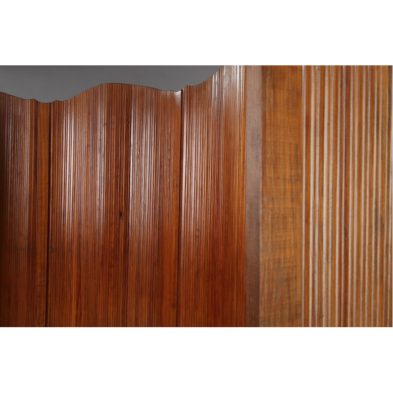 Baumann winding wood screen - 1950s