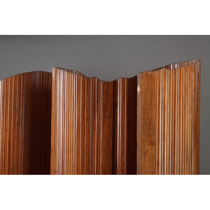 Baumann winding wood screen - 1950s