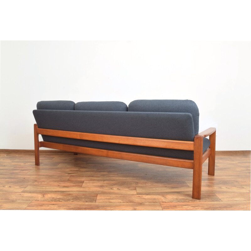 Mid-century Danish teak and fabric sofa, 1970s