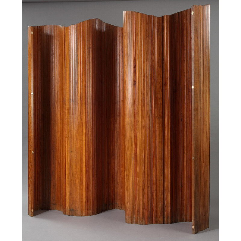 Baumann winding wood screen - 1950s