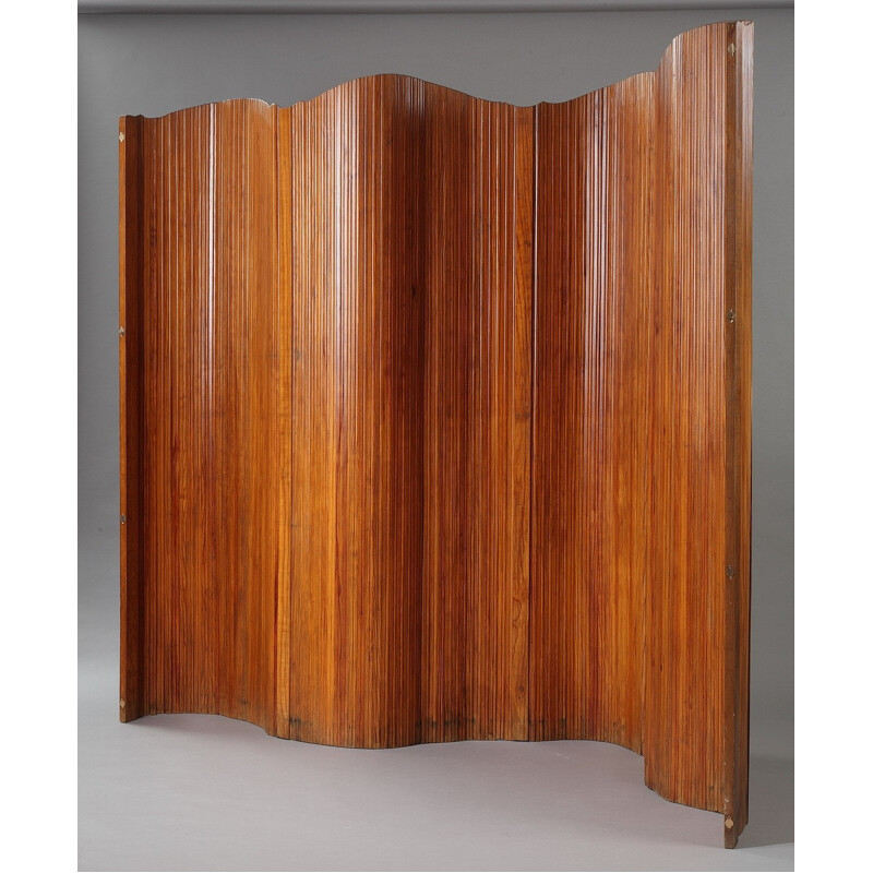 Baumann winding wood screen - 1950s