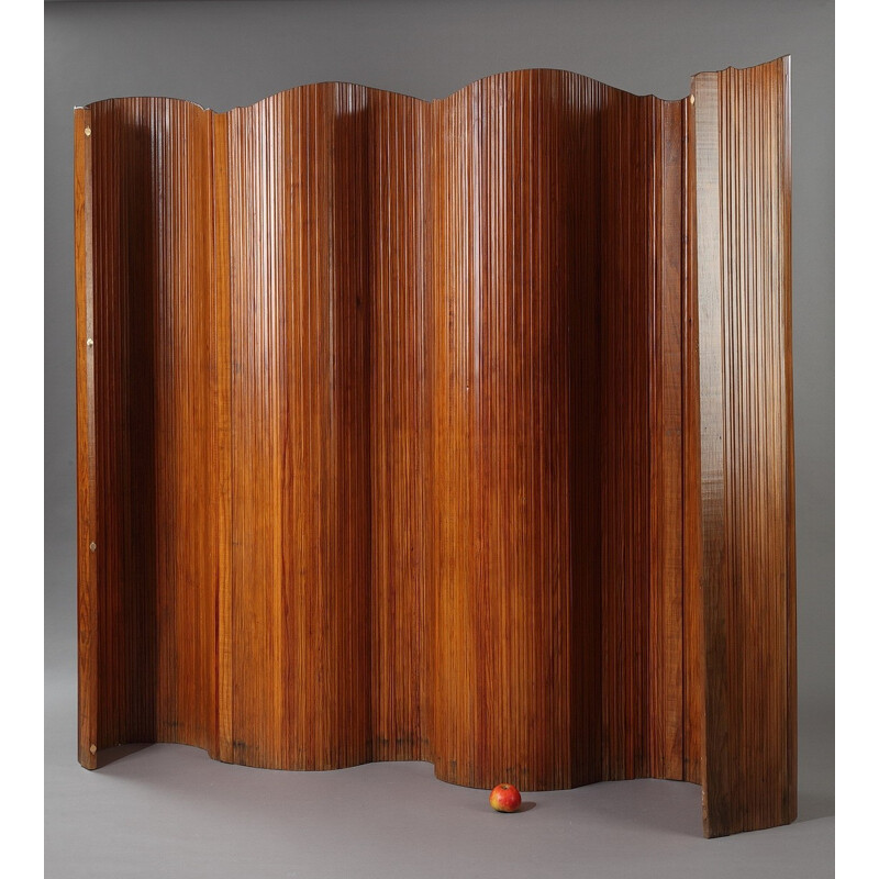 Baumann winding wood screen - 1950s
