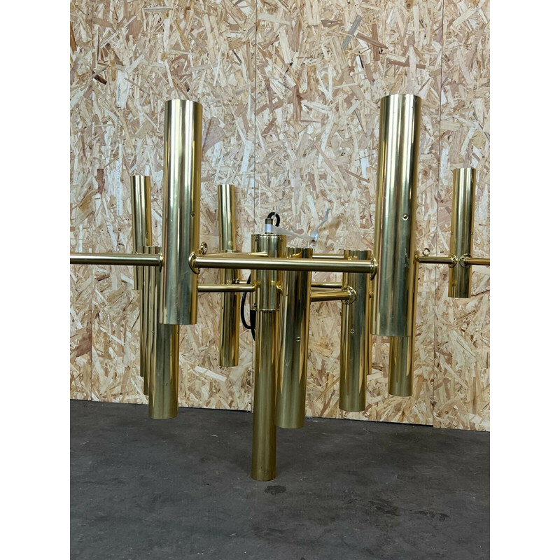 Vintage brass chandelier by Gaetano Sciolari for Sciolari, 1960