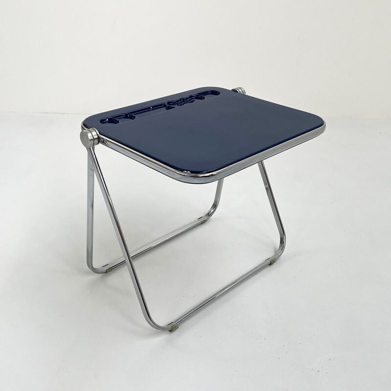 Vintage blue Platone folding desk by Giancarlo Piretti for Anonima Castelli, 1970s