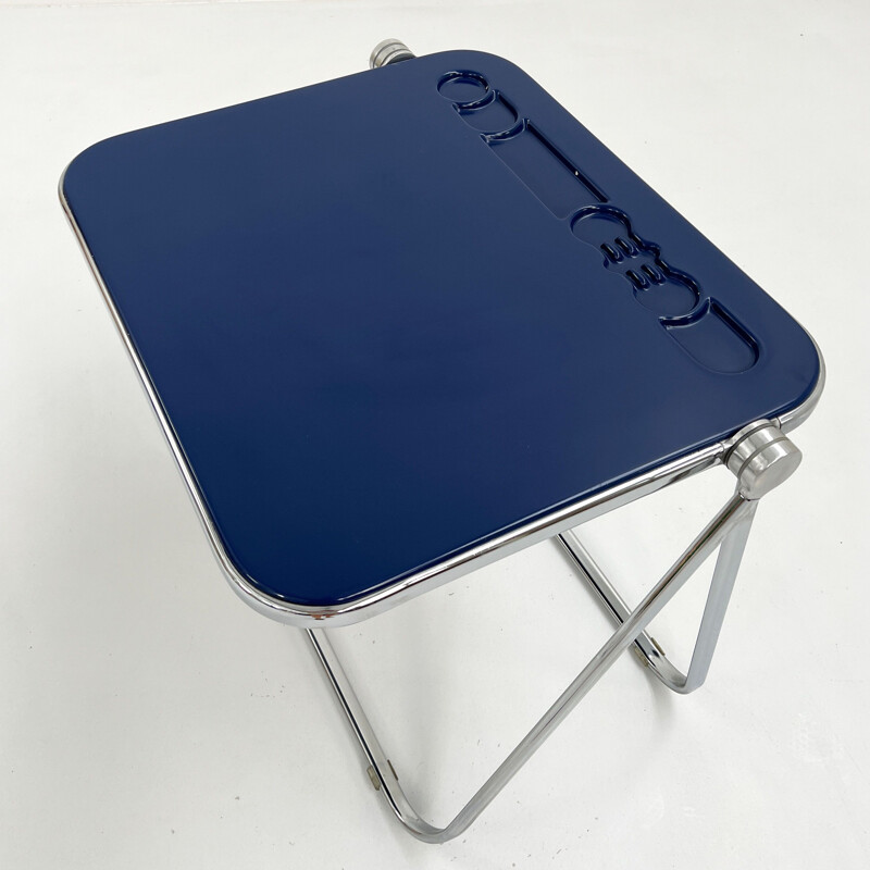 Vintage blue Platone folding desk by Giancarlo Piretti for Anonima Castelli, 1970s