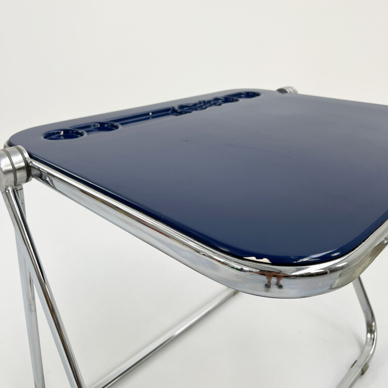 Bureau pliant Platone bleu vintage par Giancarlo Piretti pour Anonima Castelli, 1970