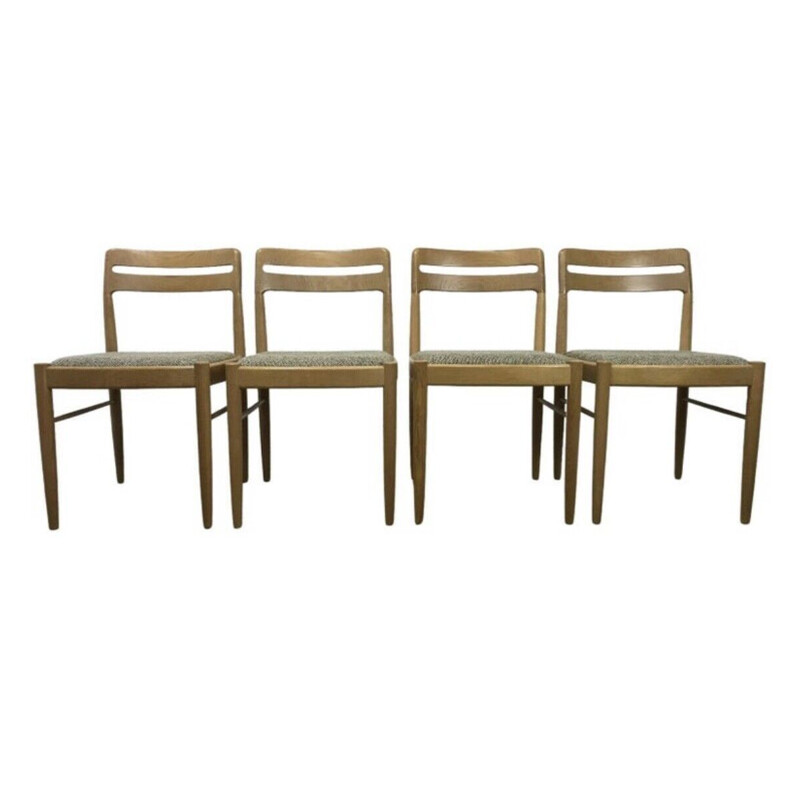 Set of 4 vintage oakwood dining chairs by H.W Klein for Bramin, 1960-1970s