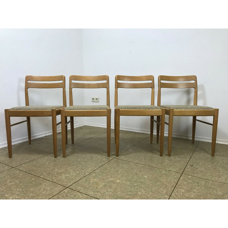 Set of 4 vintage oakwood dining chairs by H.W Klein for Bramin, 1960-1970s