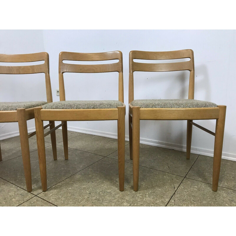 Set of 4 vintage oakwood dining chairs by H.W Klein for Bramin, 1960-1970s