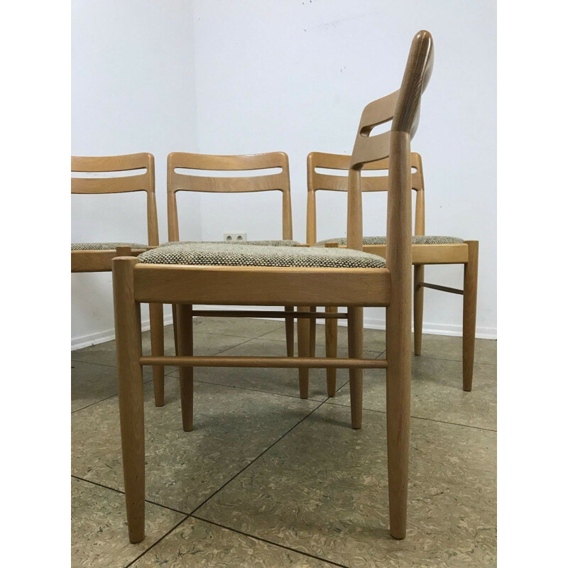 Set of 4 vintage oakwood dining chairs by H.W Klein for Bramin, 1960-1970s