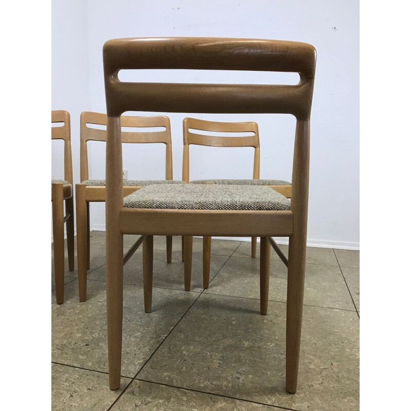 Set of 4 vintage oakwood dining chairs by H.W Klein for Bramin, 1960-1970s