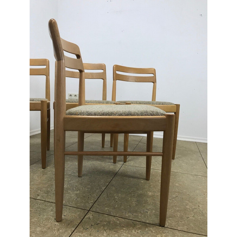 Set of 4 vintage oakwood dining chairs by H.W Klein for Bramin, 1960-1970s