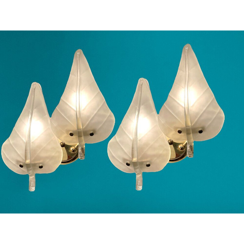 Pair of vintage murano glass sconces, Italy 1970