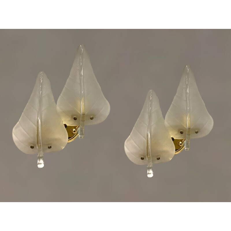 Pair of vintage murano glass sconces, Italy 1970