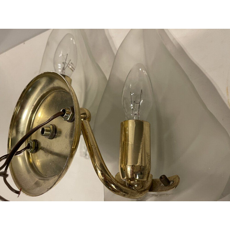 Pair of vintage murano glass sconces, Italy 1970