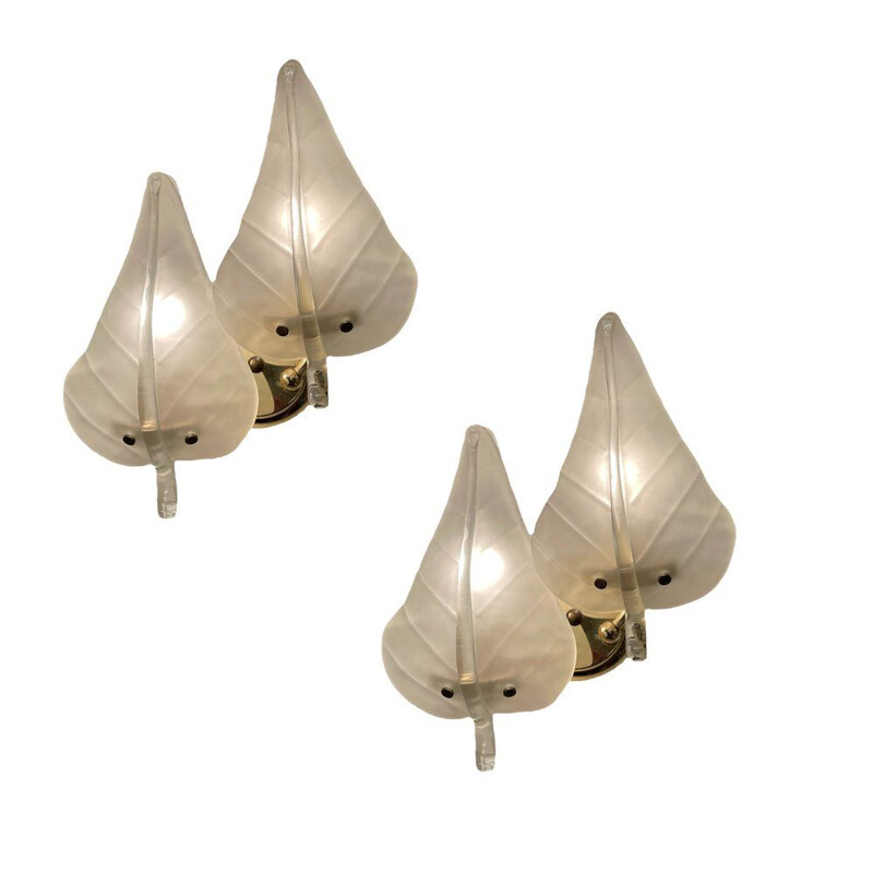 Pair of vintage murano glass sconces, Italy 1970