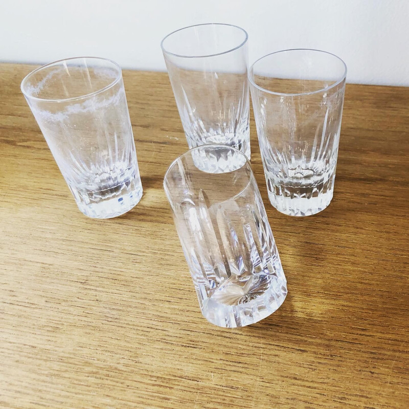 Set of 4 vintage crystal glasses "Casino