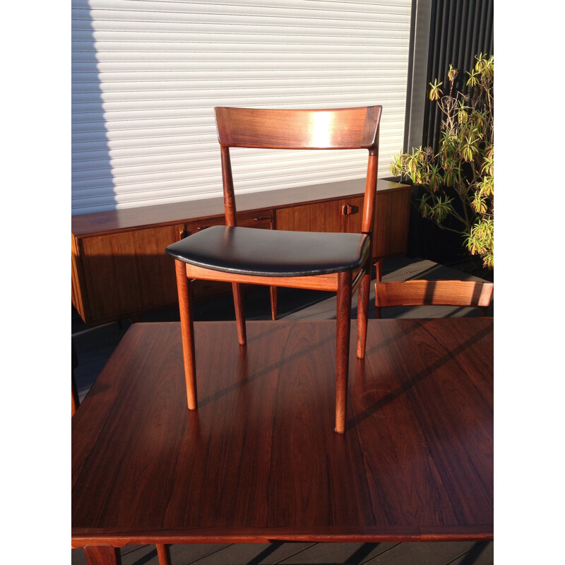 Set of 6 chairs in Rio rosewood, Henry ROSENGREN HANSEN - 1960s