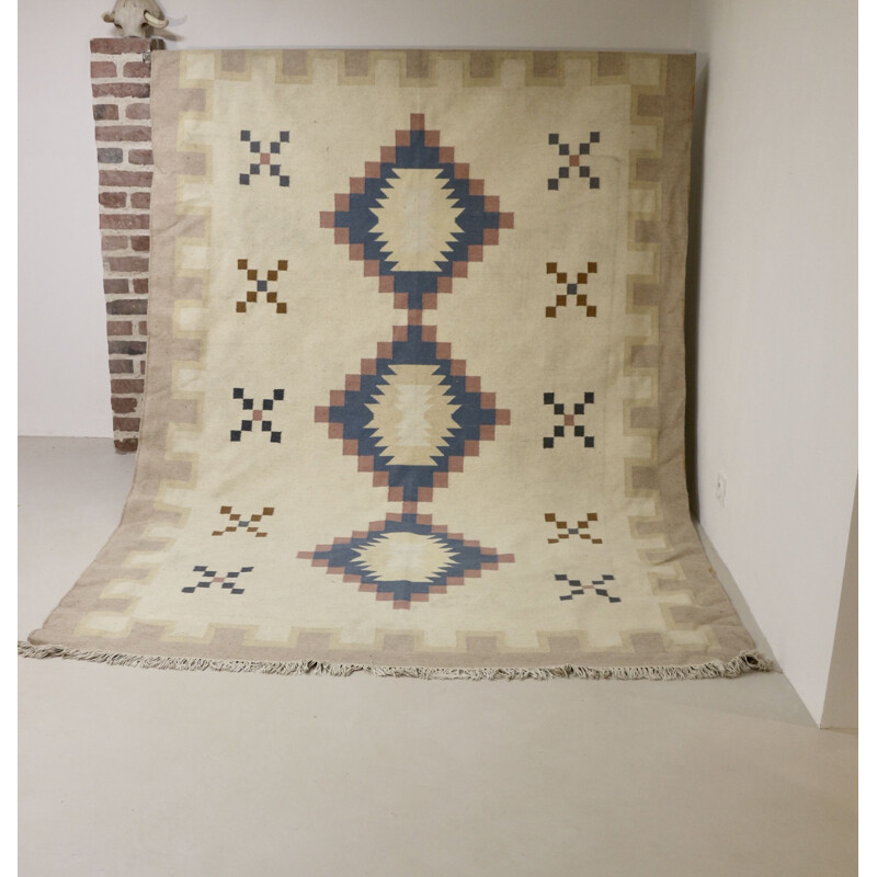 Vintage wollen tapijt, 1970-1980