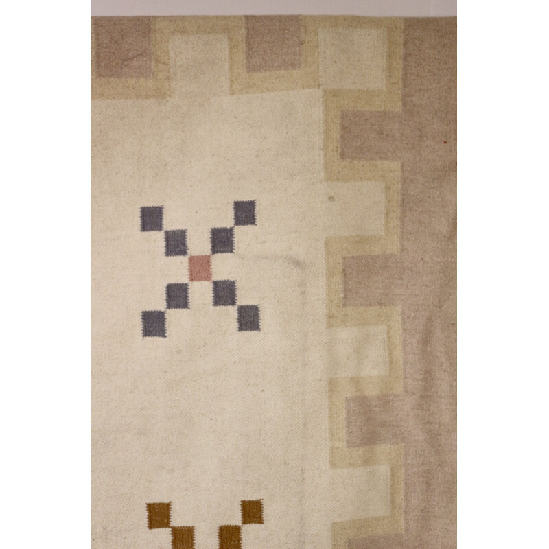 Vintage wollen tapijt, 1970-1980