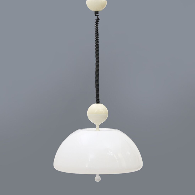 Vintage metal and plastic chandelier by Elio Martinelli for Martinelli, 1960s