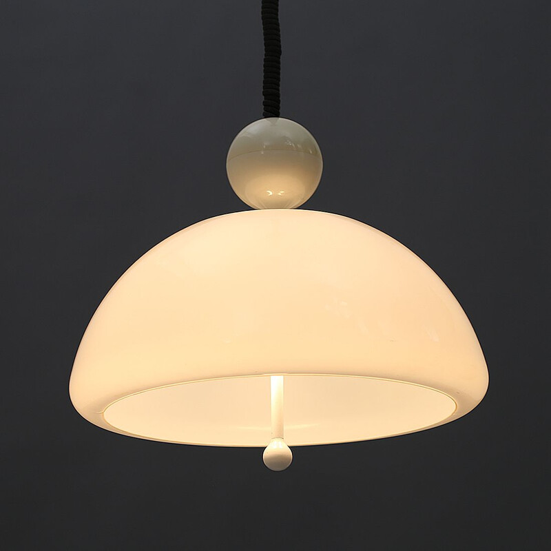 Lustre vintage en métal et plastique par Elio Martinelli pour Martinelli, 1960