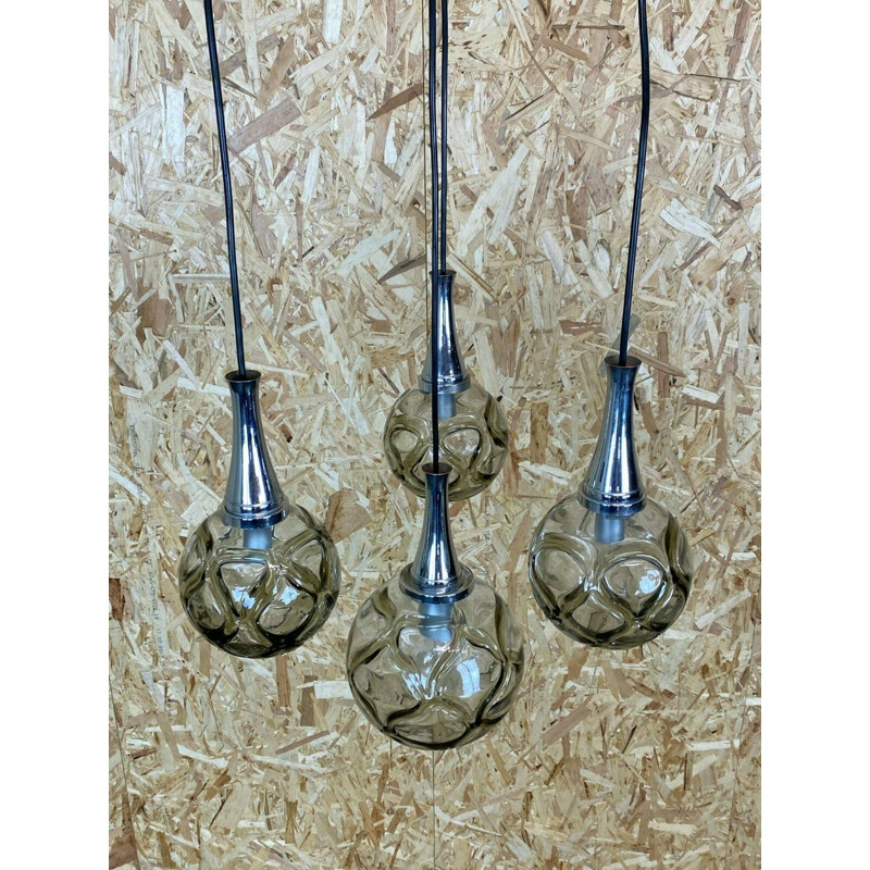 Vintage chrome cascade pendant lamp, 1960s-1970s