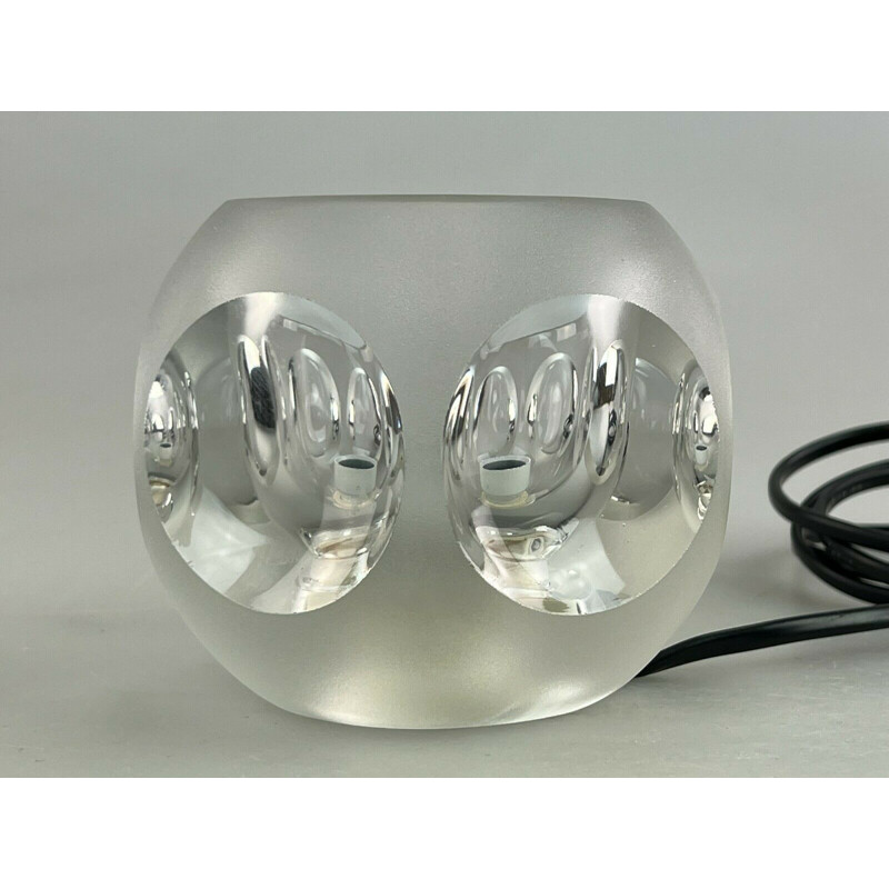 Vintage-Tischlampe aus Eisglas von Peill