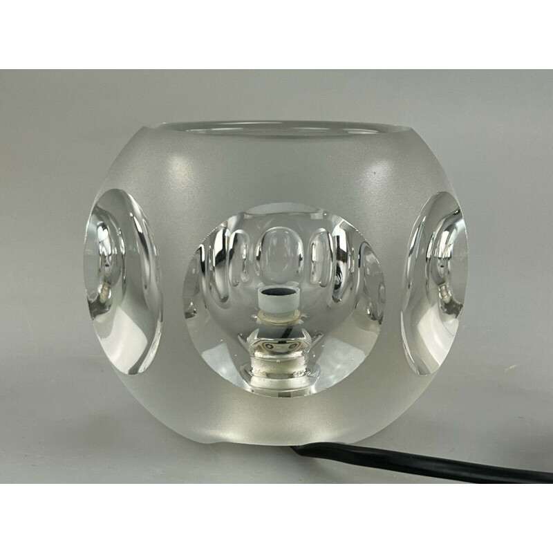 Vintage-Tischlampe aus Eisglas von Peill