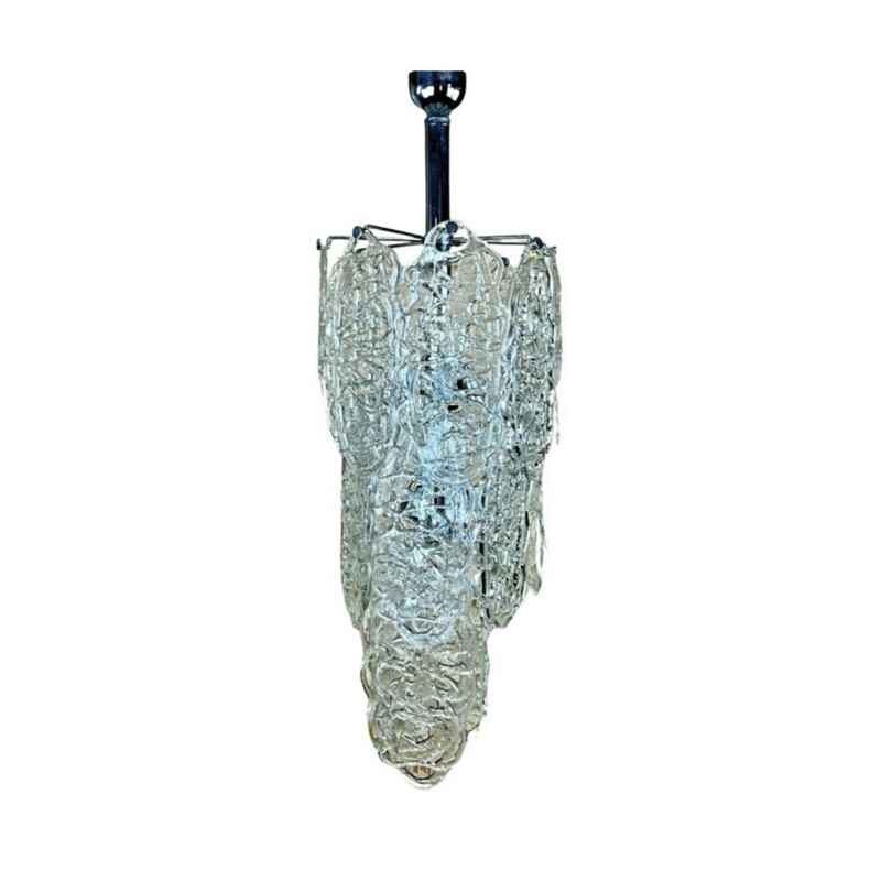 Vintage Murano glass "Ragnatela" chandelier by Av Mazzega, 1960s-1970s