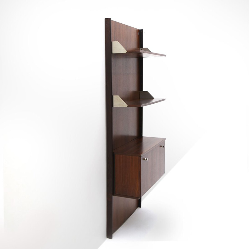 Vintage wood Italian wall bookcase, 1960s