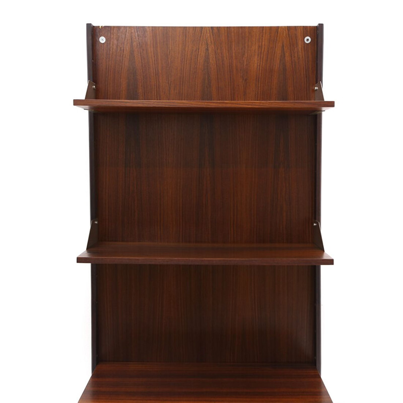 Vintage wood Italian wall bookcase, 1960s