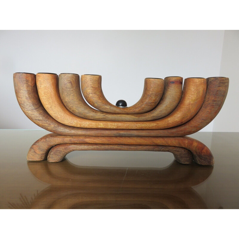 Scandinavian vintage teak candlestick, Denmark 1970s