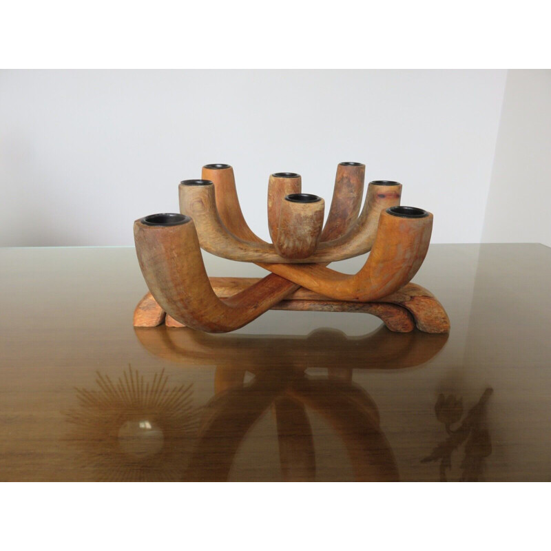 Scandinavian vintage teak candlestick, Denmark 1970s