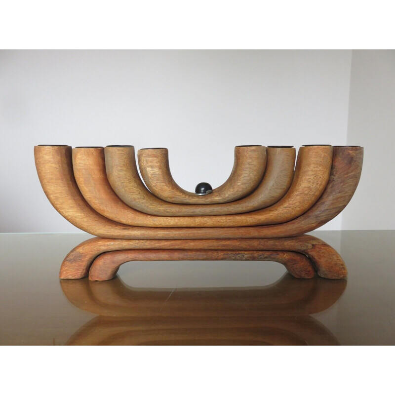 Scandinavian vintage teak candlestick, Denmark 1970s