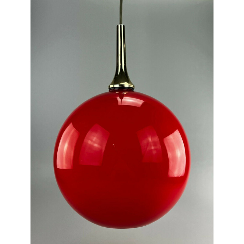 Vintage glass spherical pendant lamp by Hustadt