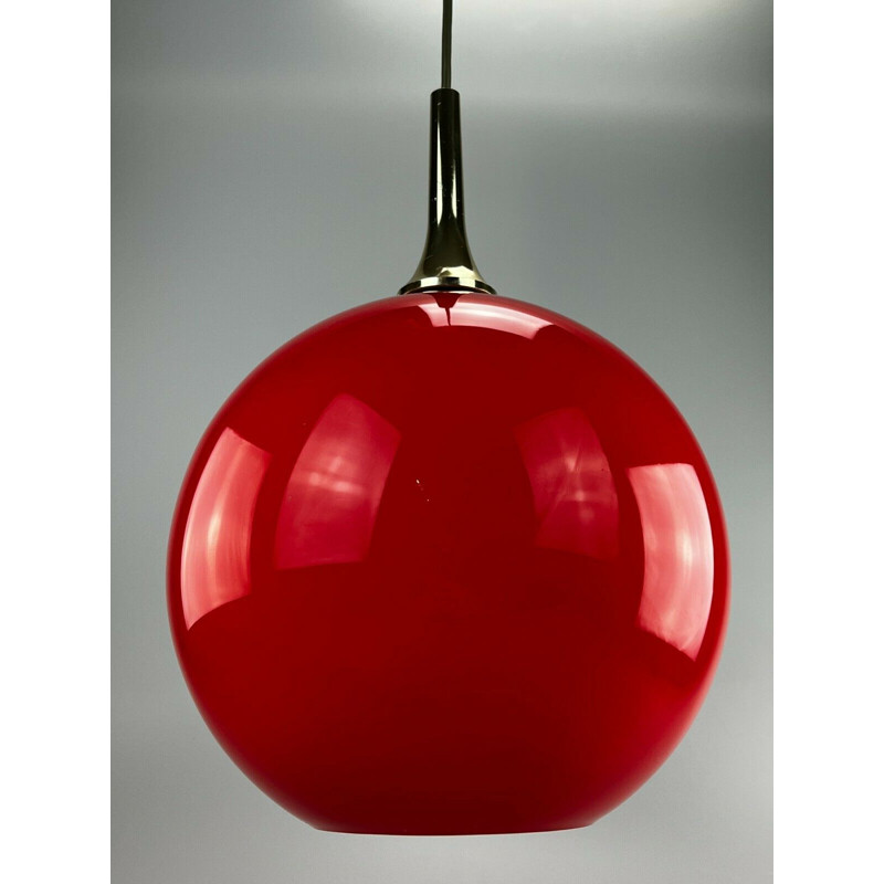 Vintage glass spherical pendant lamp by Hustadt