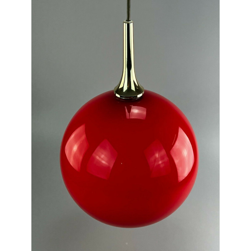 Vintage glass spherical pendant lamp by Hustadt