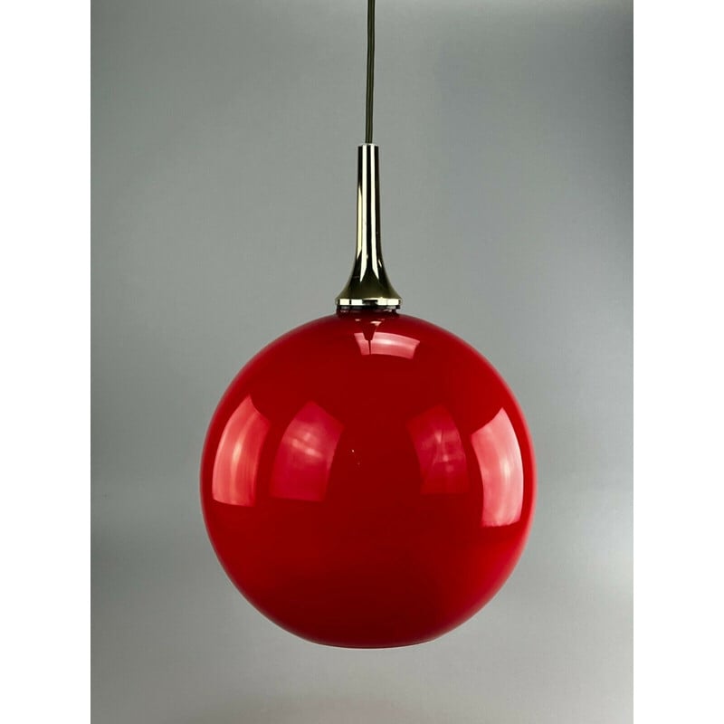 Vintage glass spherical pendant lamp by Hustadt